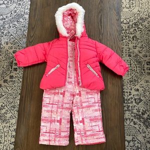 LONDON FOG Girls' Snowsuit with Snowbib and Puffer Jacket